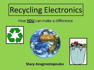 Recycling Electronics How YOU can make a difference