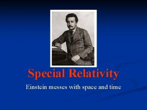 Special Relativity Einstein messes with space and time