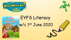 EYFS Literacy wc st 1 June 2020 Phonics