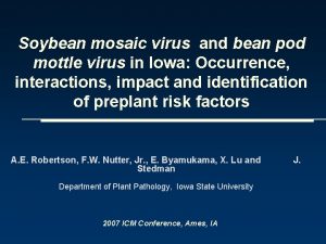 Soybean mosaic virus and bean pod mottle virus