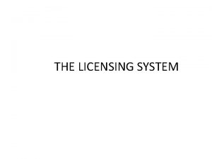 THE LICENSING SYSTEM INTRODUCTION Industrial licensing in India