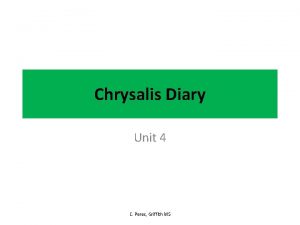 Chrysalis Diary Unit 4 C Perez Griffith MS