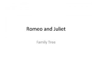 Romeo and Juliet Family Tree The Montague Family