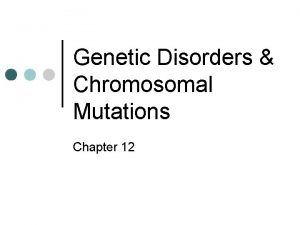 Genetic Disorders Chromosomal Mutations Chapter 12 Karyotype picture