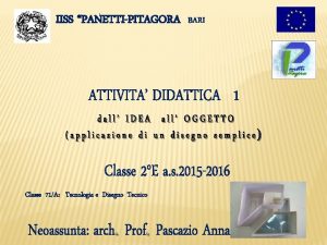 IISS PANETTIPITAGORA Classe 71A Tecnologia e Disegno Tecnico