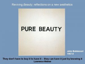 Reviving Beauty reflections on a new aesthetics John
