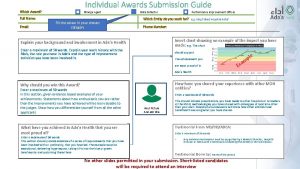 Individual Awards Submission Guide Which Award Full Name