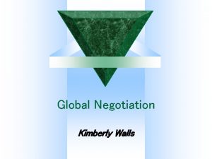 Global Negotiation Kimberly Walls OBJECTIVESAGENDA What Makes Cross