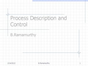 Process Description and Control B Ramamurthy 2142022 B