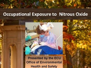 Occupational Exposure to Nitrous Oxide Presented by the