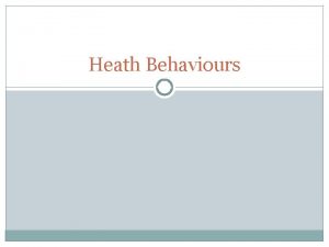 Heath Behaviours Nutrients and its importance A nutrients