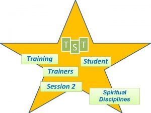 T S T Training Student Trainers Session 2