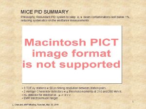 MICE PID SUMMARY Philosophy Redundant PID system to