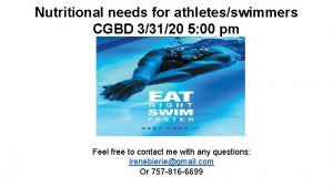 Nutritional needs for athletesswimmers CGBD 33120 5 00