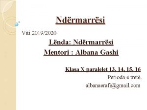 Ndrmarrsi Viti 20192020 Lnda Ndrmarrsi Mentori Albana Gashi