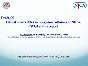 Draft00 Global observables in heavyion collisions at NICA