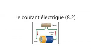 Le courant lectrique 8 2 Llectricit courant Pendant