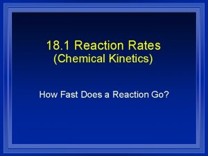 18 1 Reaction Rates Chemical Kinetics How Fast