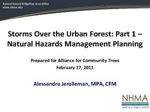 Natural Hazard Mitigation Association www nhma info Storms