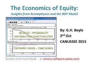 The Economics of Equity Insights from Econophysics and