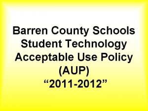 Barren County Schools Student Technology Acceptable Use Policy