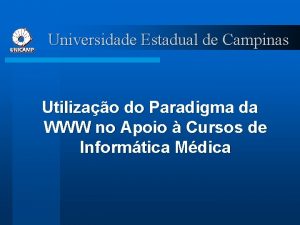 Universidade Estadual de Campinas Utilizao do Paradigma da