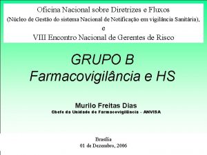 Oficina Nacional sobre Diretrizes e Fluxos Ncleo de