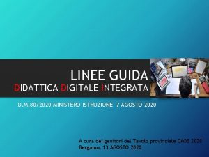 LINEE GUIDA DIDATTICA DIGITALE INTEGRATA D M 802020