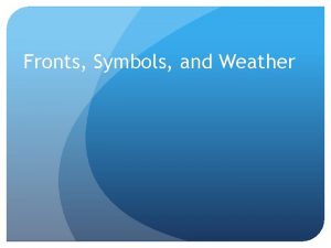 Weather fronts symbols