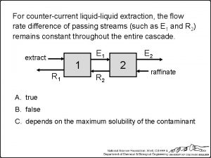 For countercurrent liquidliquid extraction the flow rate difference