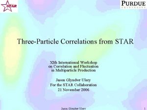 ThreeParticle Correlations from STAR XIth International Workshop on