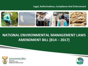 NATIONAL ENVIRONMENTAL MANAGEMENT LAWS AMENDMENT BILL B 14