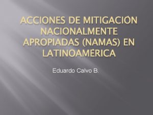 ACCIONES DE MITIGACIN NACIONALMENTE APROPIADAS NAMAS EN LATINOAMRICA