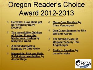 Oregon Readers Choice Award 2012 2013 Hereville How
