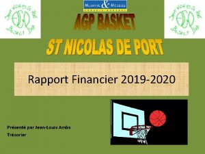 Rapport Financier 2019 2020 Prsent par JeanLouis Ambs