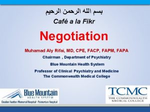 Caf a la Fikr Negotiation Muhamad Aly Rifai