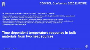 COMSOL Conference 2020 EUROPE A R StillingAndersen 1