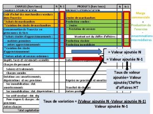 CHARGES hors taxes N N1 PRODUITS hors taxes