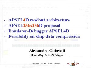 APSEL 4 D readout architecture APSEL 256 x