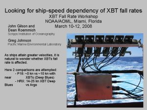 Looking for shipspeed dependency of XBT fall rates