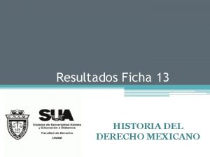 Resultados Ficha 13 HISTORIA DEL DERECHO MEXICANO Resumen