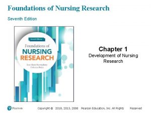 Foundations of Nursing Research Seventh Edition Chapter 1