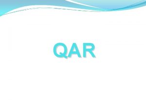 QAR QAR Question Answer Relationships There are two