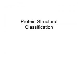 Protein Structural Classification Structural Classification Databases SCOP CATH