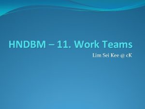 HNDBM 11 Work Teams Lim Sei Kee c