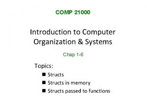 COMP 21000 Introduction to Computer Organization Systems Chap