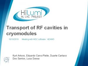 Transport of RF cavities in cryomodules 16102019 logo