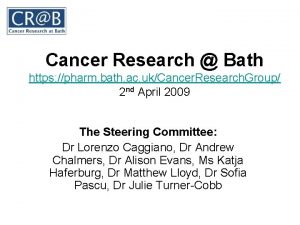 Cancer Research Bath https pharm bath ac ukCancer