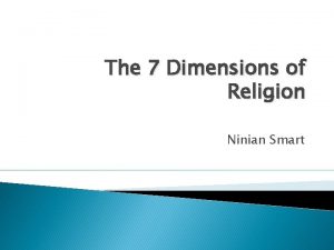 The 7 Dimensions of Religion Ninian Smart Ritual