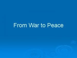 From War to Peace 100 Percent Americanism 100